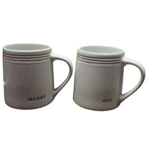 Hearth & Hand with Magnolia Christmas MERRY/JOY Stripes Stoneware Mug CUP
